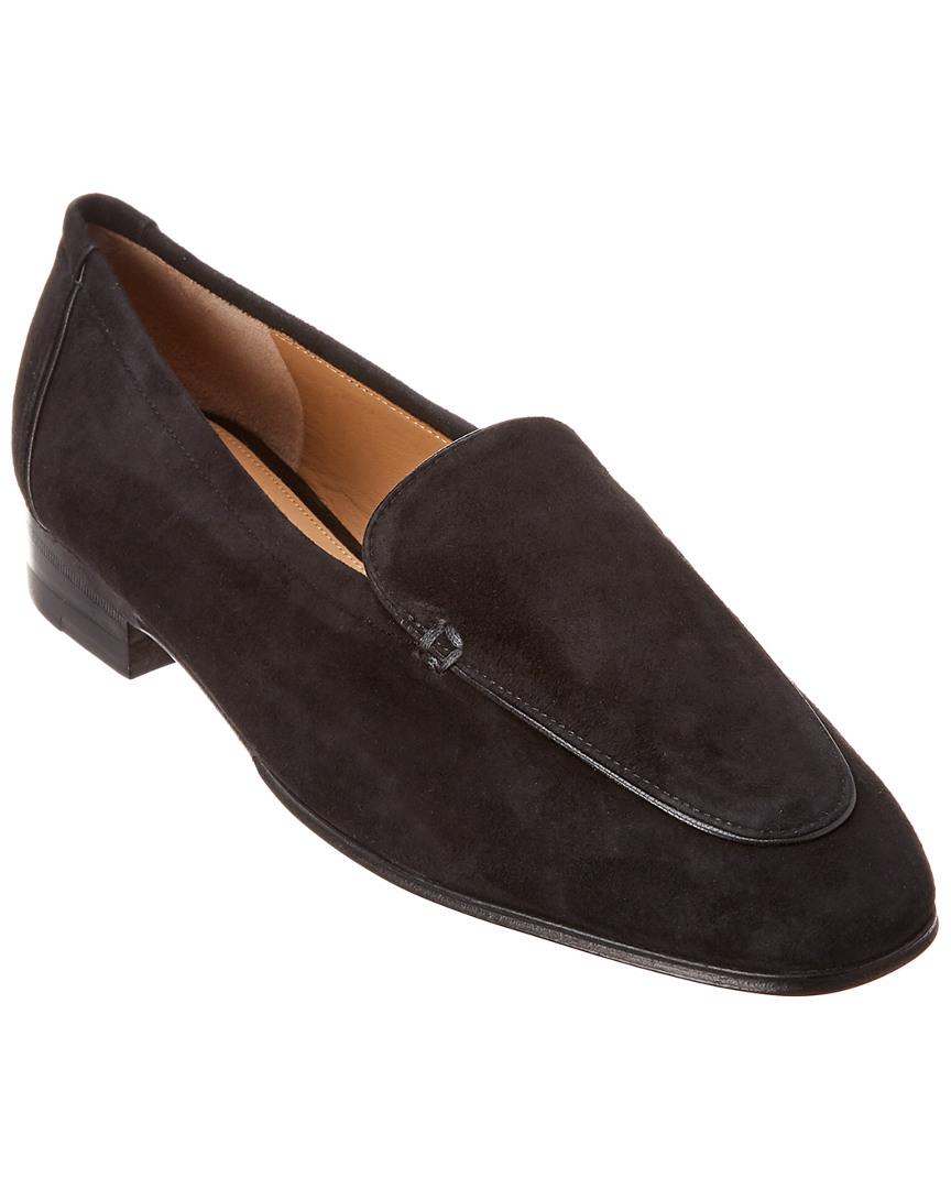 The Row Adam Suede Loafer in Black - Lyst