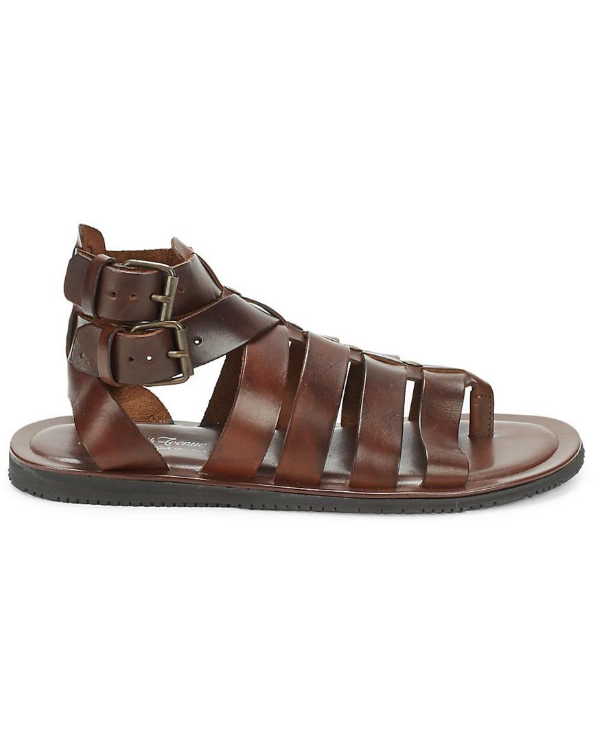 Saks Fifth Avenue Leather Gladiator Sandals in Brown for Men - Lyst