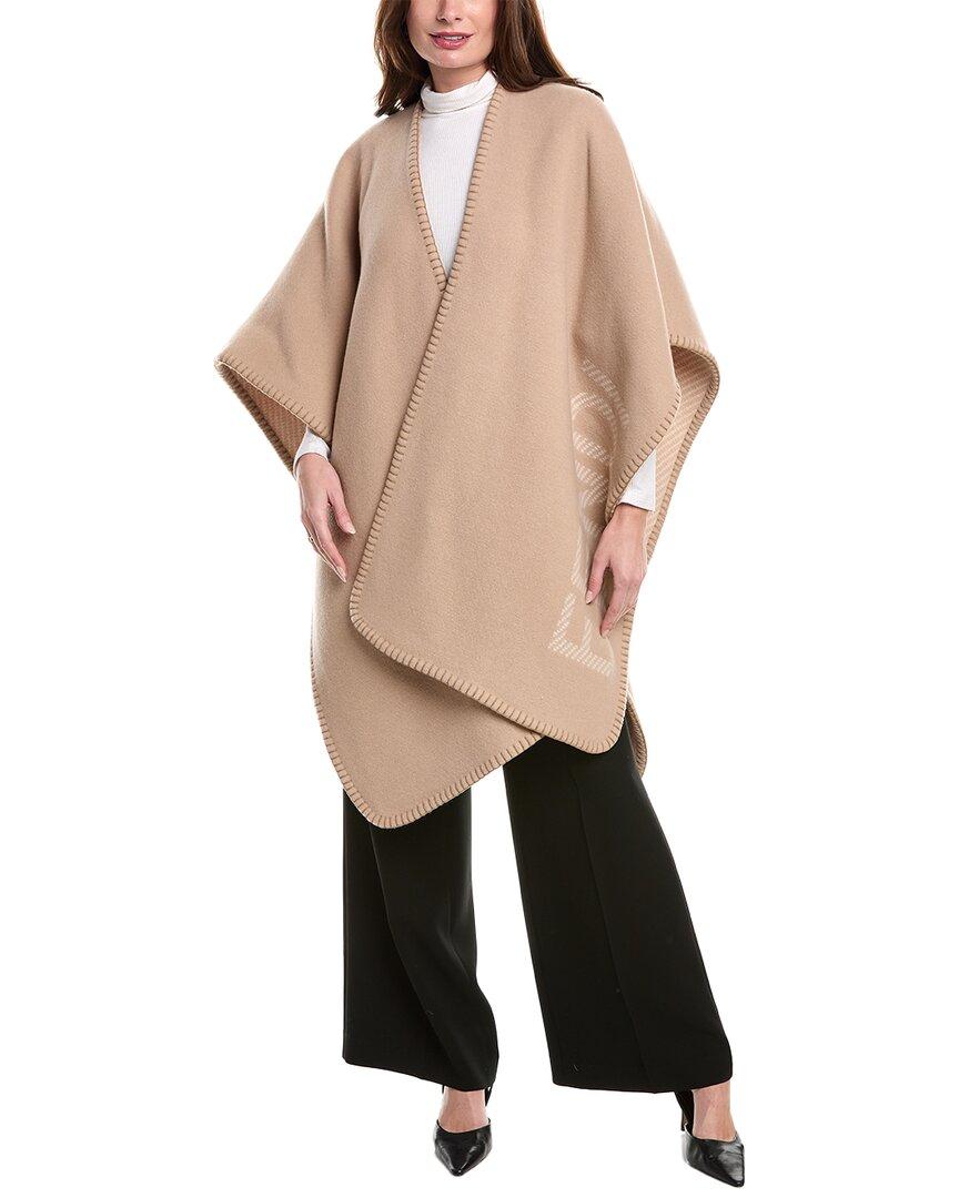 Fendi Logo Wool Cashmere Blend Poncho in Natural Lyst UK