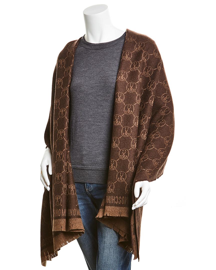 Moschino Wool Wrap in Brown - Lyst