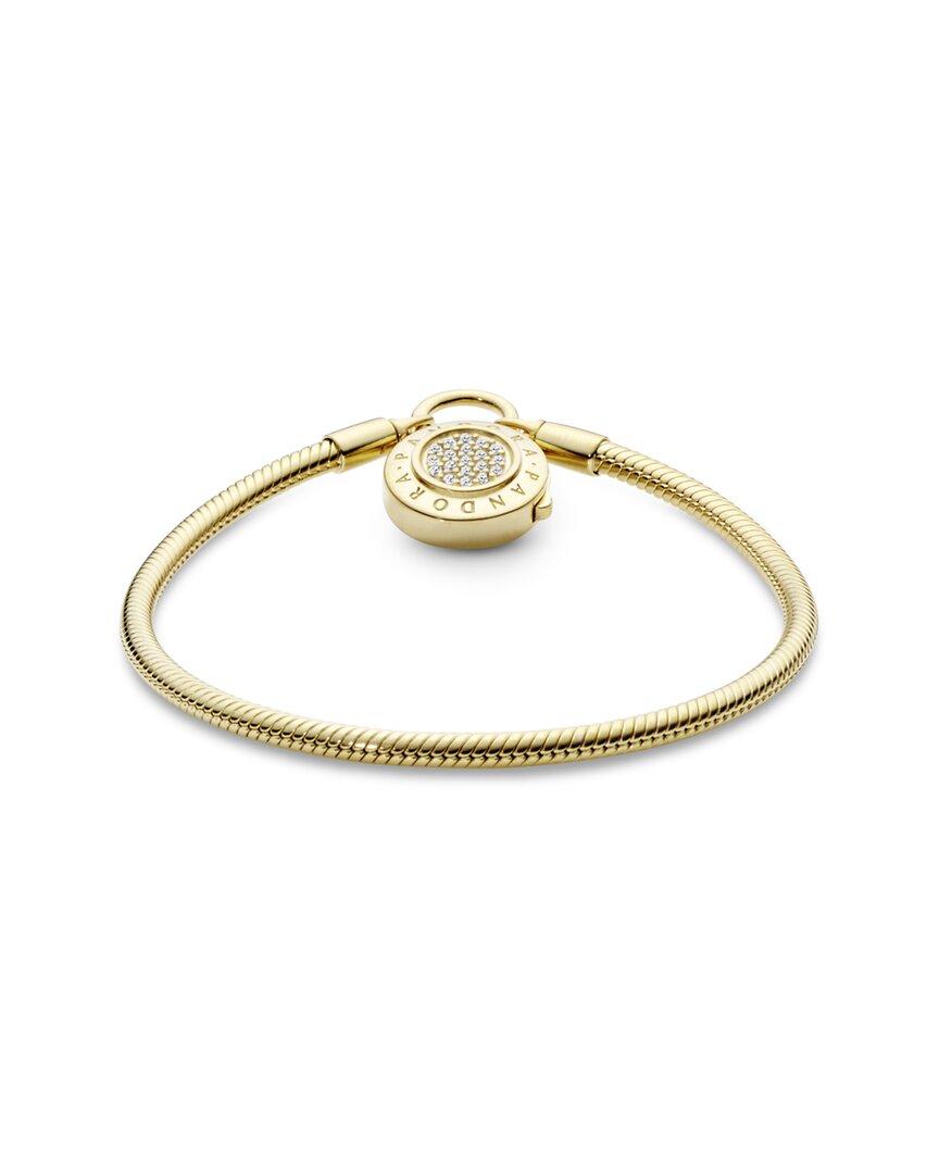 PANDORA 14k Plated Cz Signature Padlock 