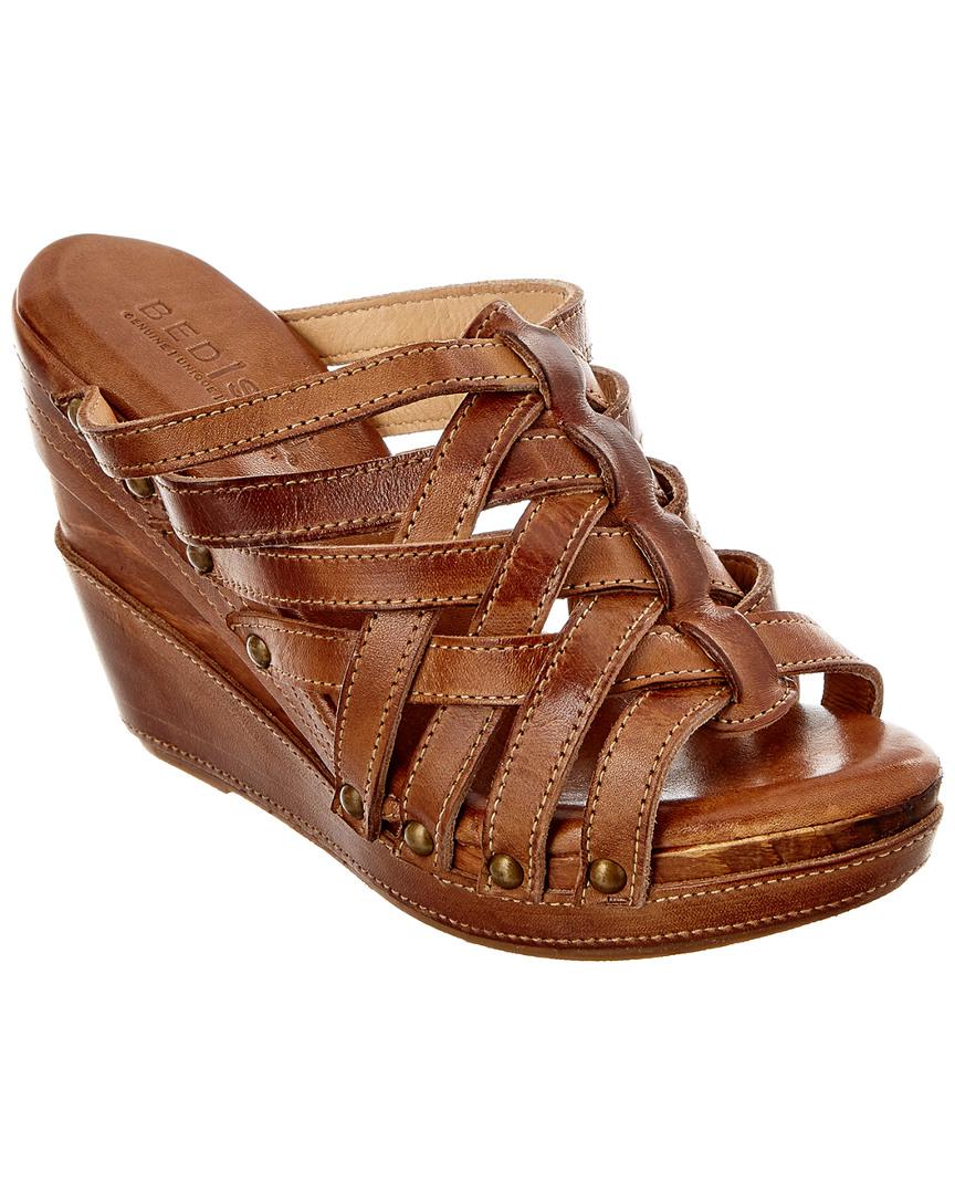 Bed Stu Josie Leather Wedge Sandal in Brown - Lyst