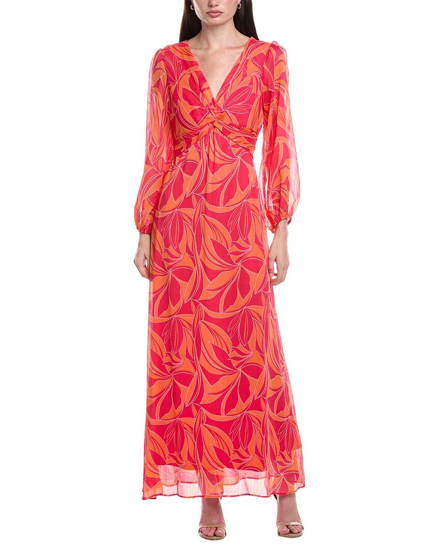 chinese dress ladies Maison Tara Women's Printed Long Sleeve Maxi Dress, BluePink, 4 at Amazon  Women's Clothing store