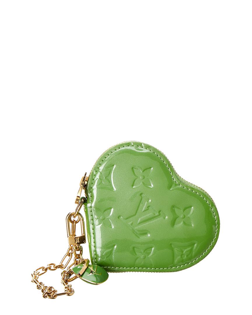 Louis Vuitton Limited Edition Green Monogram Vernis Leather Heart Coin Purse