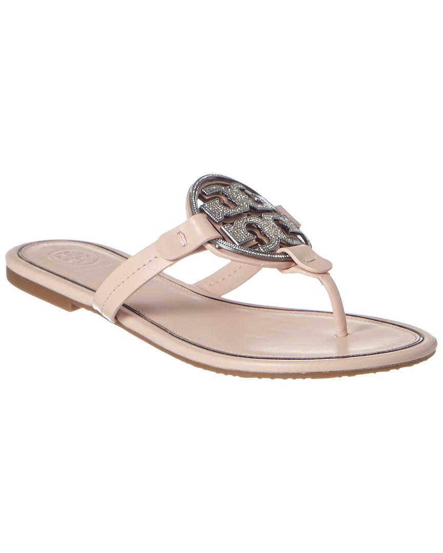 tory burch miller crystal metal embellished sandals