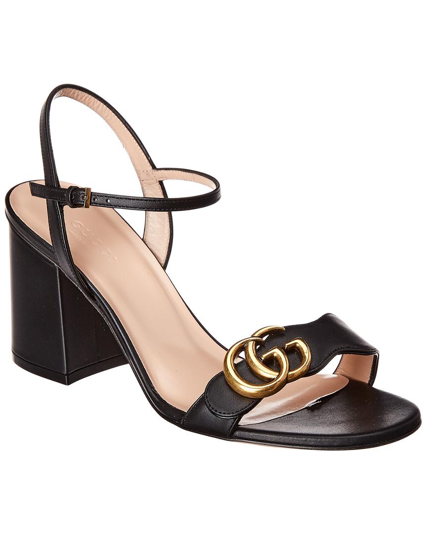 Gucci GG Marmont Block-heel Leather Sandals in Nero (Black) - Save 36% |  Lyst