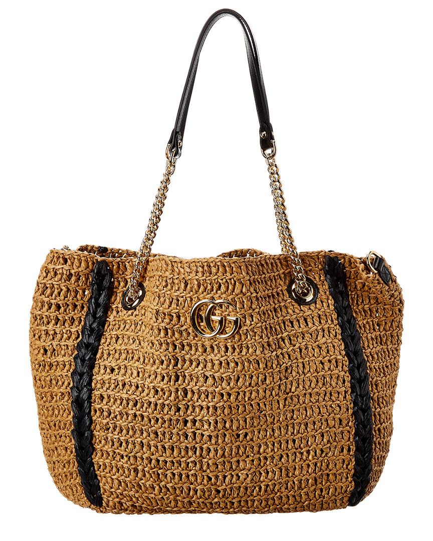 Gucci Diana medium tote bag in raffia effect crochet