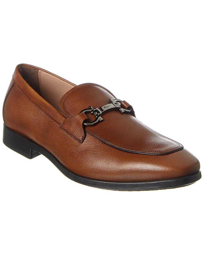Ferragamo Gancini Leather Loafer in Nero (Brown) for Men - Save 21% - Lyst