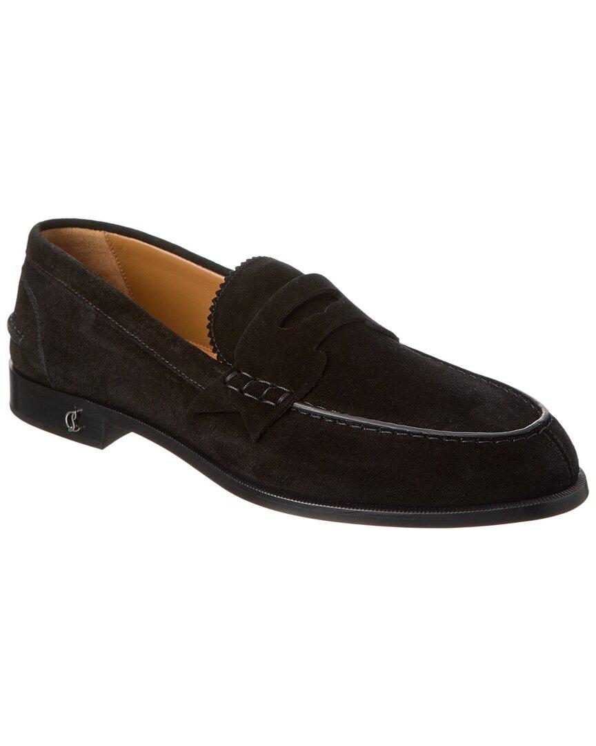 Christian Louboutin No Penny Suede Loafer in Black for Men | Lyst