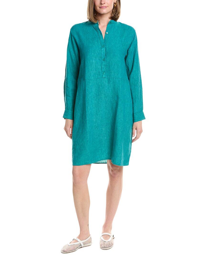 chinese dress ladies Organic Linen Check Dress  Eileen Fisher Renew