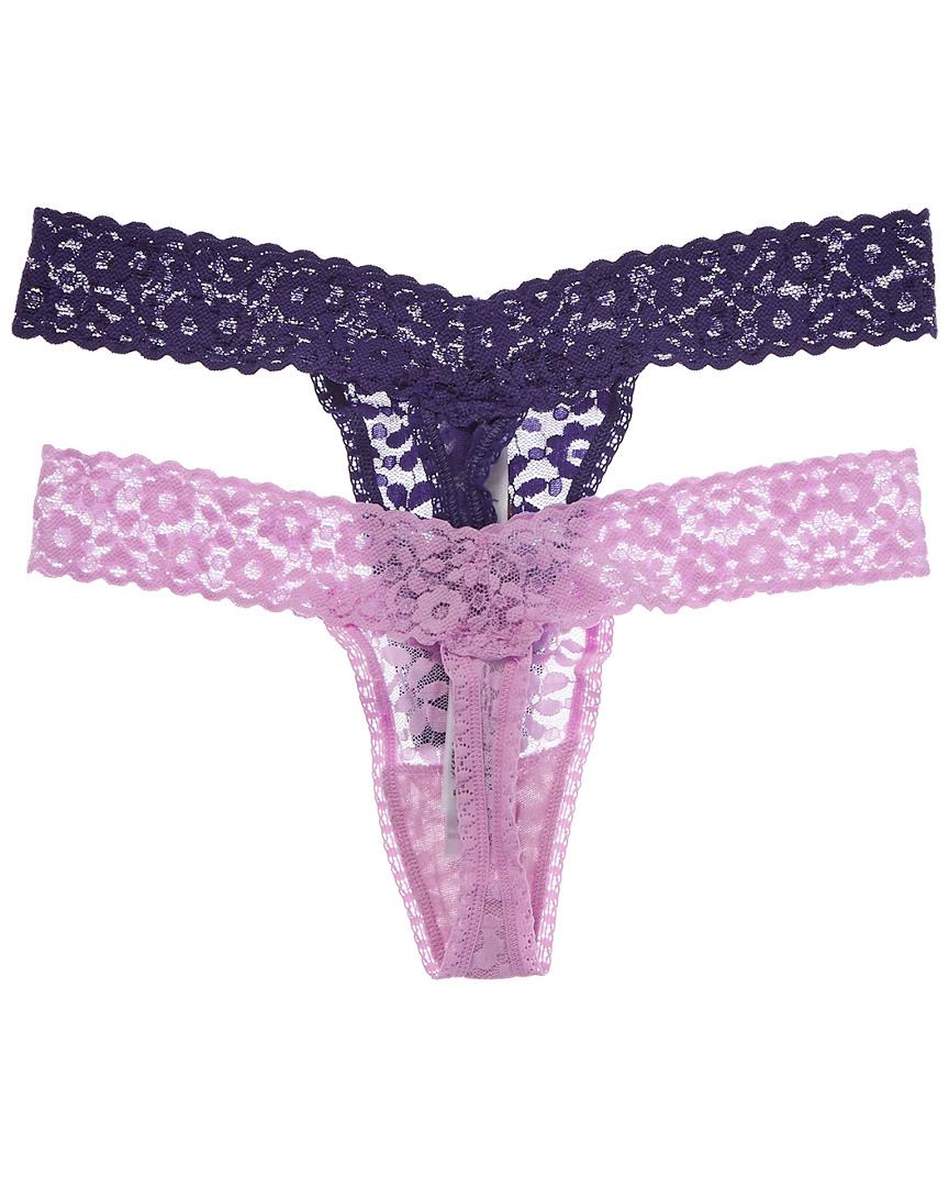 Juicy Couture Set Of 2 Lace Thong in Blue