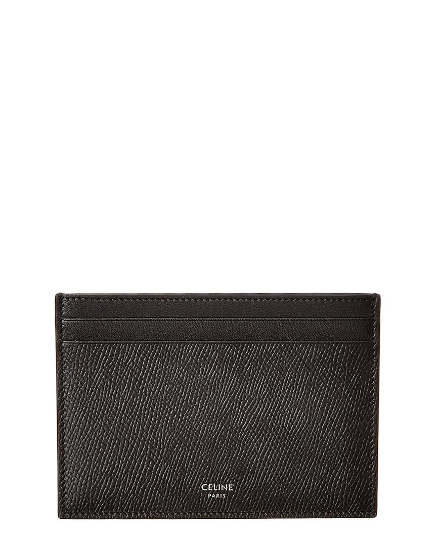 Céline Essential Leather Card Holder in Black for Men Lyst