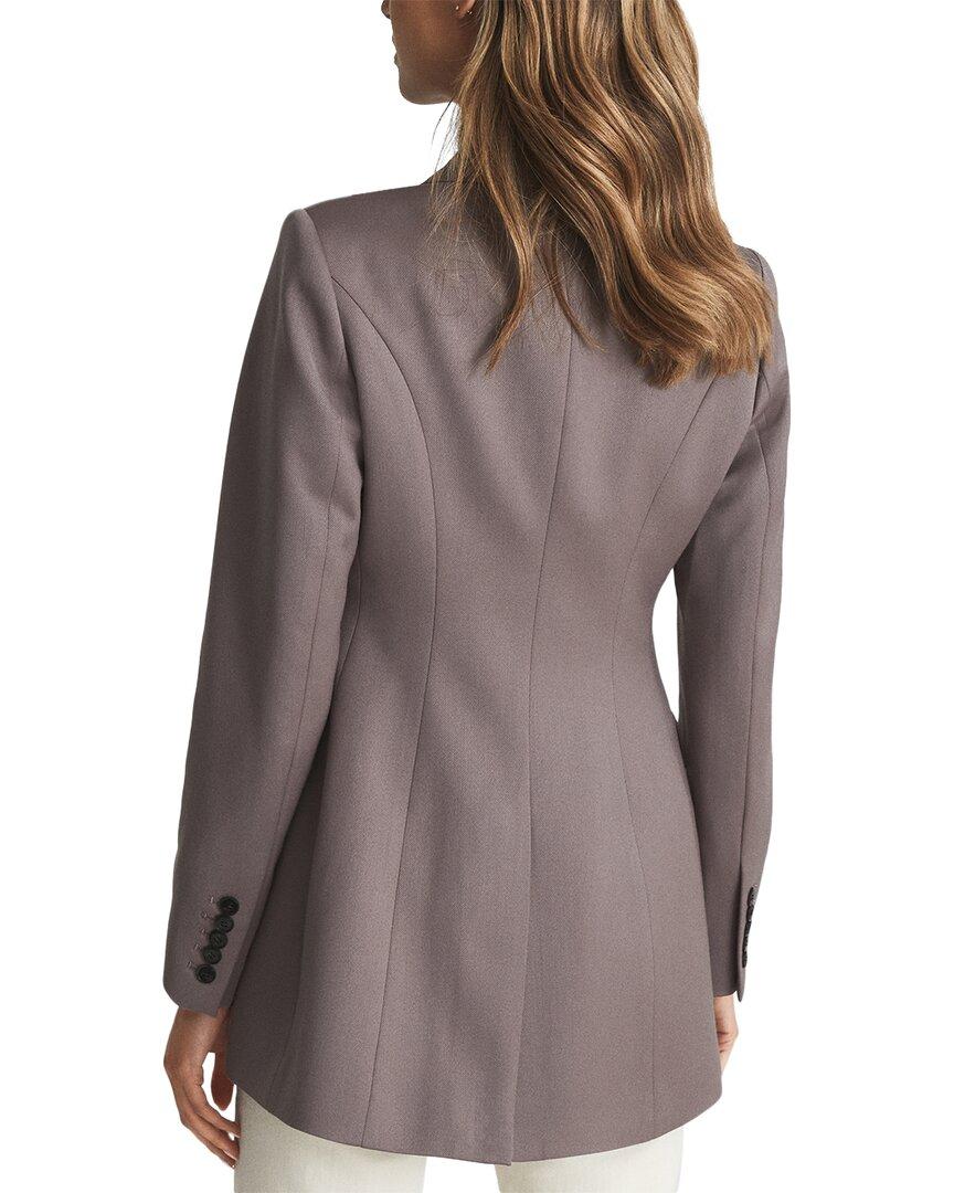 Reiss Harper Single Breasted Wool-Blend Blazer in Brown | Lyst