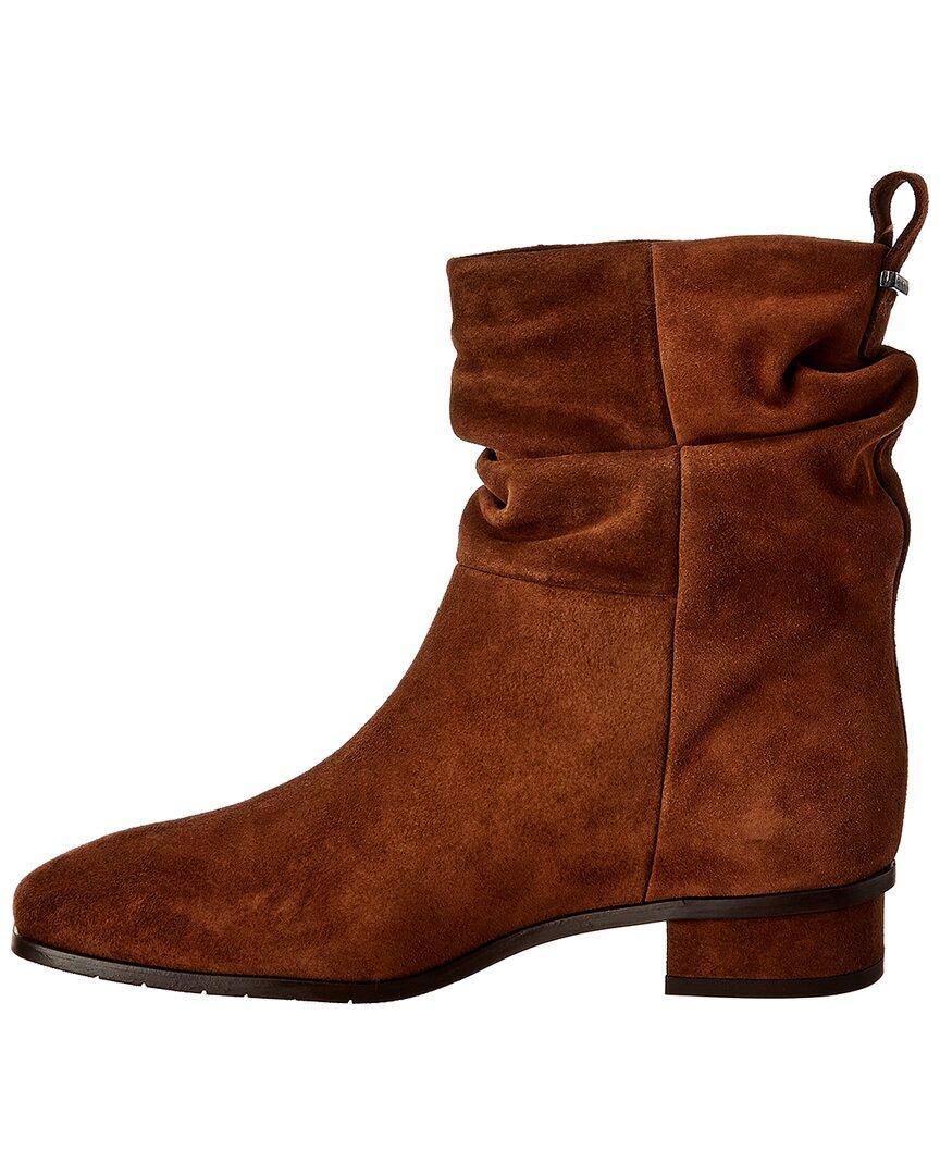 chestnut suede booties