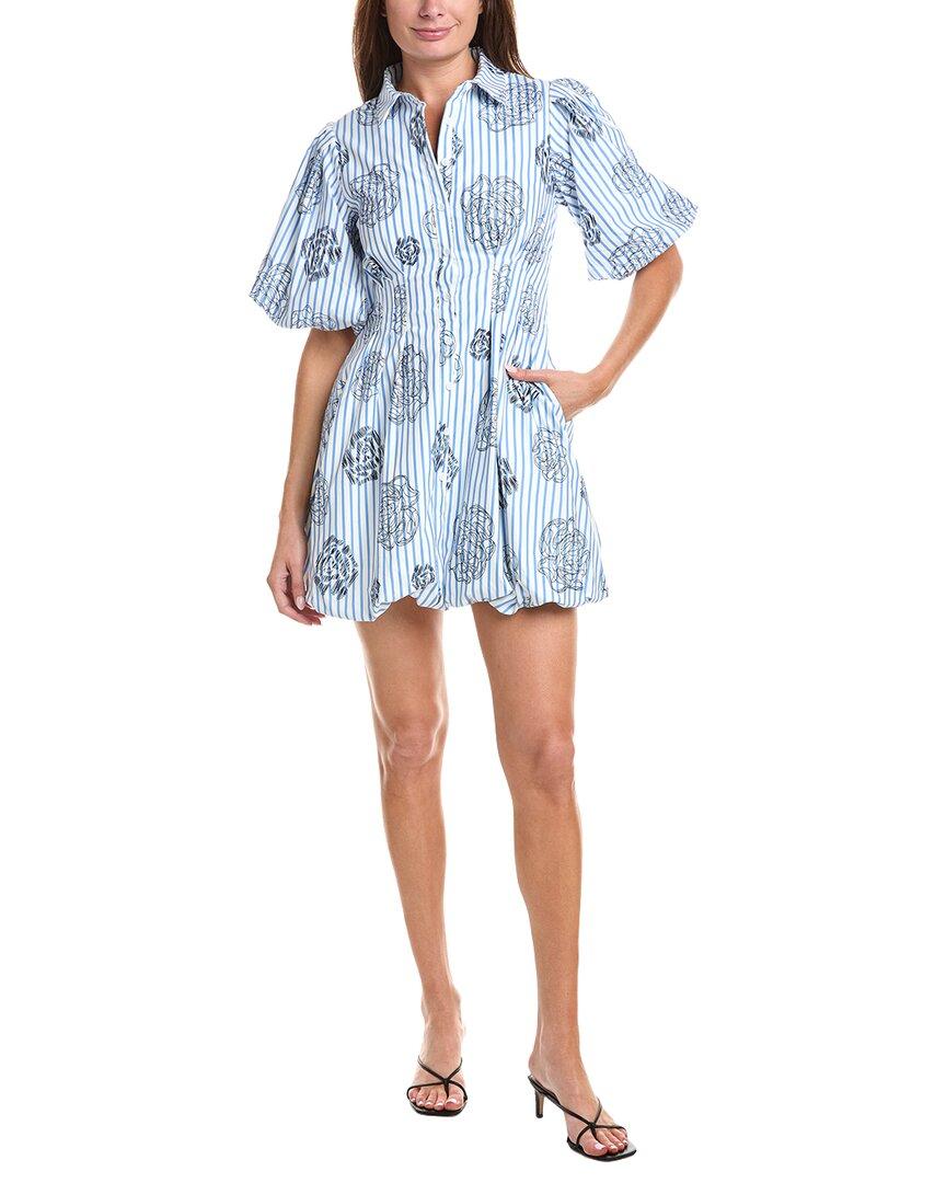 knee length dresses for ladies Ruched Puff Sleeve & Waist A Line Midi Dress