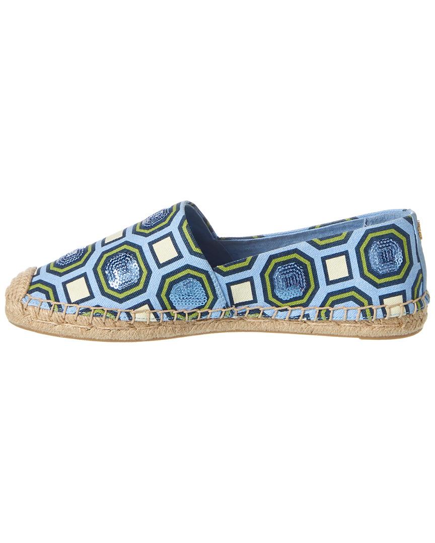Tory Burch Cecily Embellished Espadrilles in Blue | Lyst
