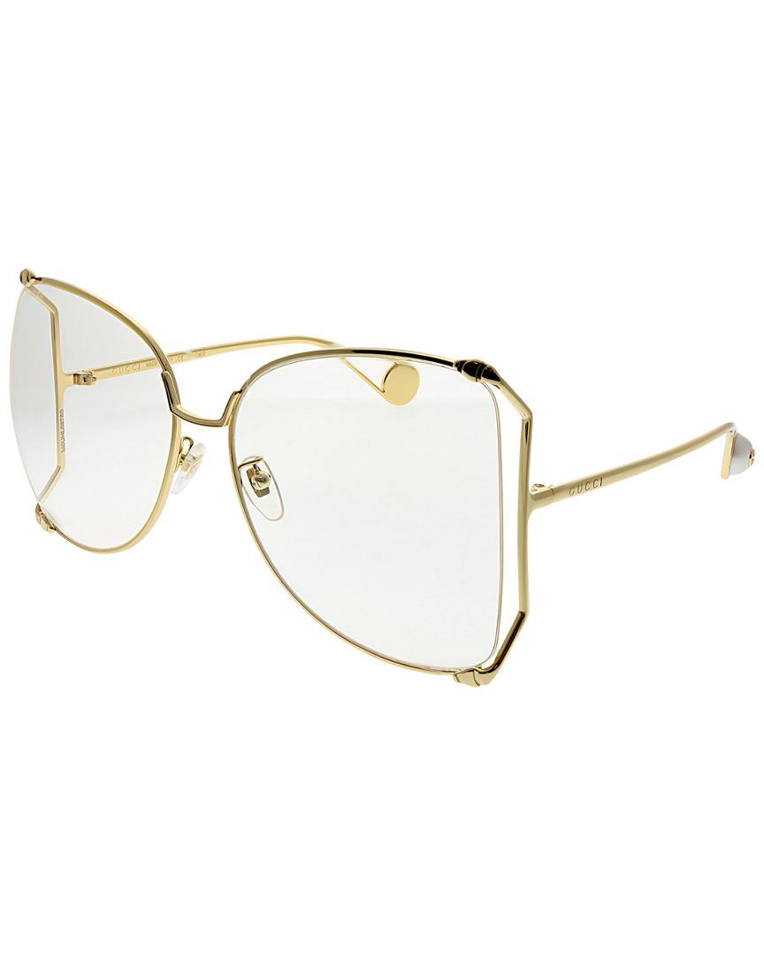 Gucci Transparent Oversized Ladies Sunglasses 001 63 in Yellow | Lyst Canada