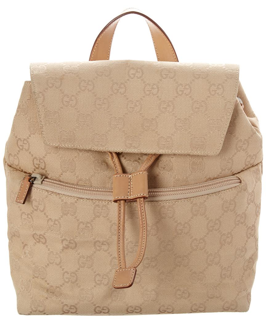 Women\u0027s Natural Beige GG Canvas \u0026 Leather Backpack