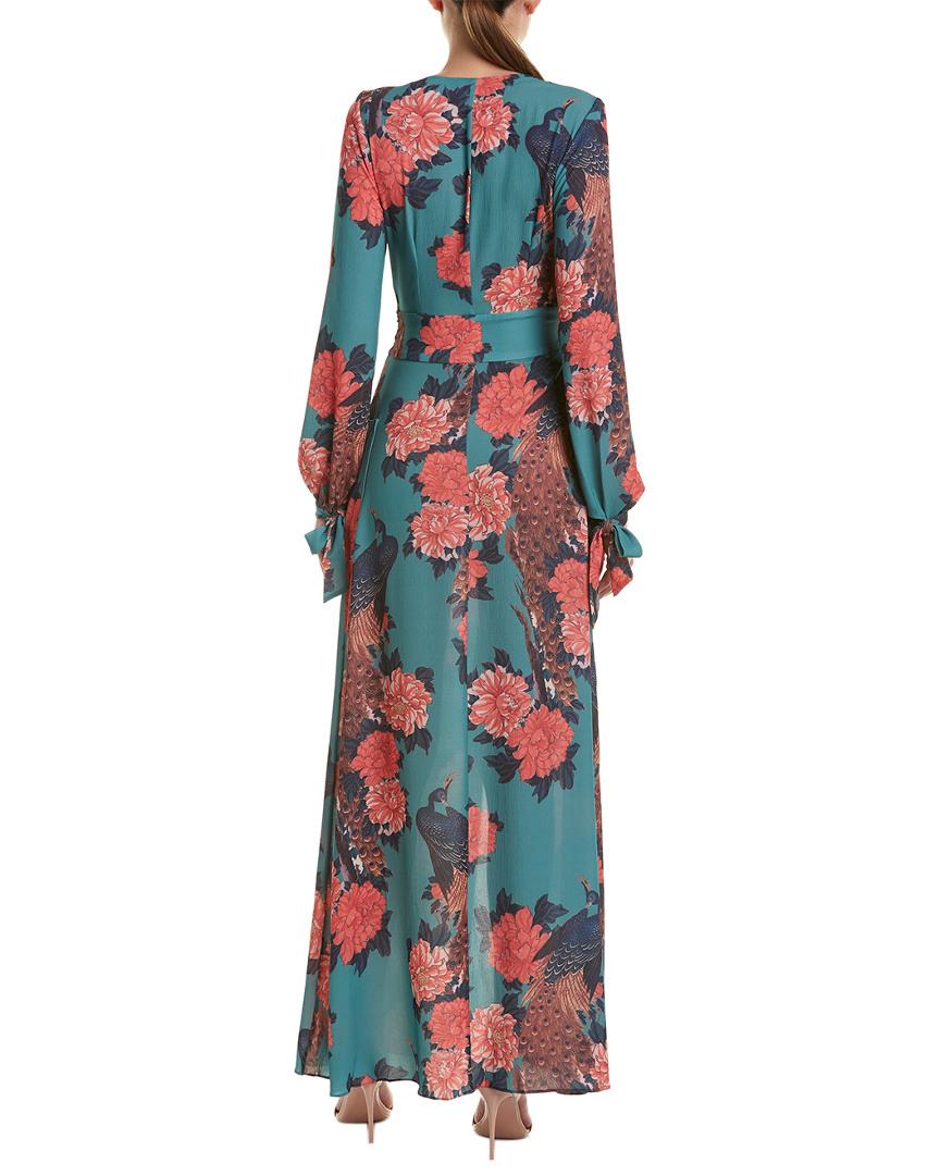 peacock wrap dress