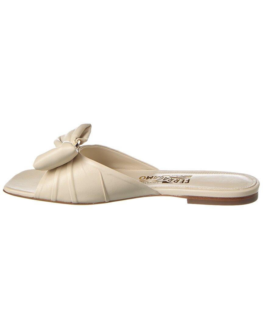 Ferragamo Padded Vara Bow Leather Sandal in Natural Lyst UK