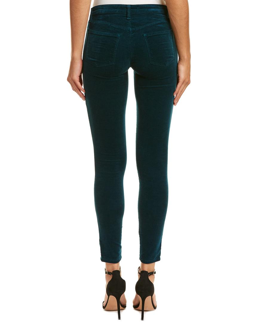 J Brand Emerald Velvet Super Skinny Leg in Green - Lyst