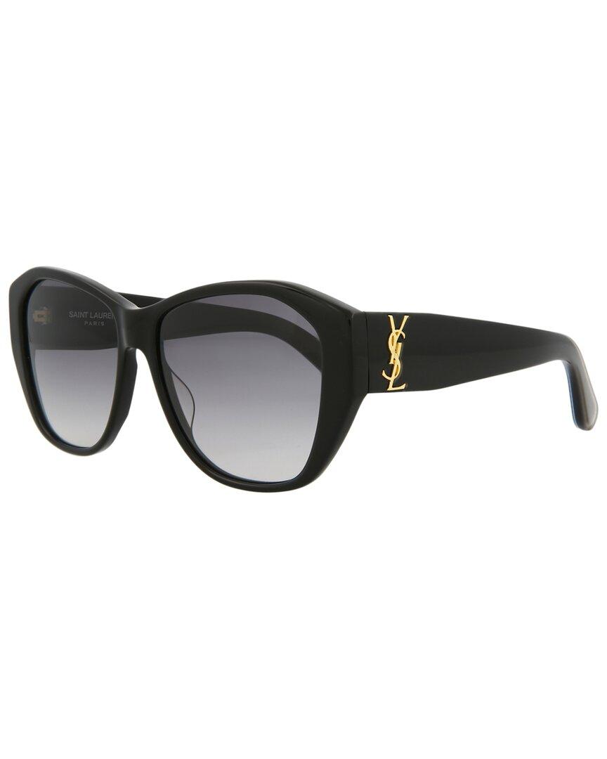 SALE! Saint Laurent Black 56mm Women\'s Sunglasses Monogram rectangular sunglasses in black - Saint Laurent  main image 2