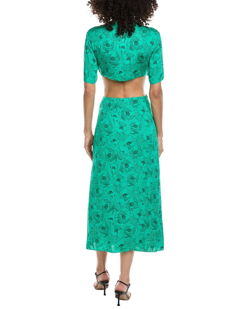 knee length dresses for ladies THE KOOPLES | FLORAL-PRINT SILK MIDI DRESS