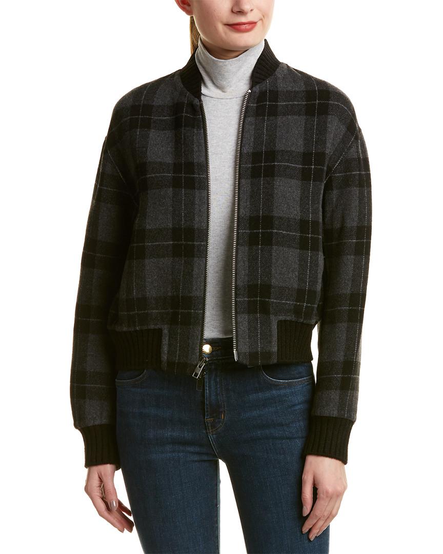 vince plaid bomber jacket