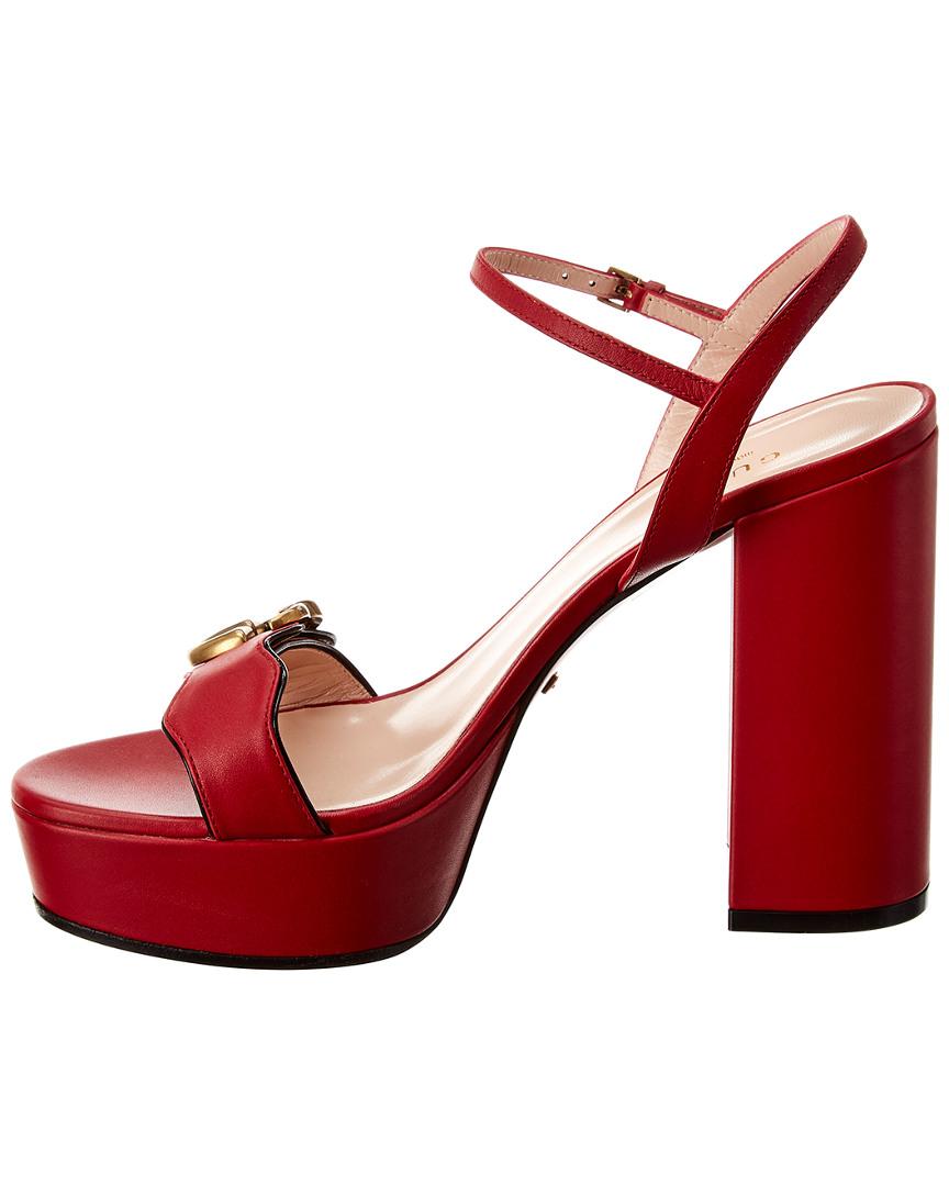 gucci red platform shoes