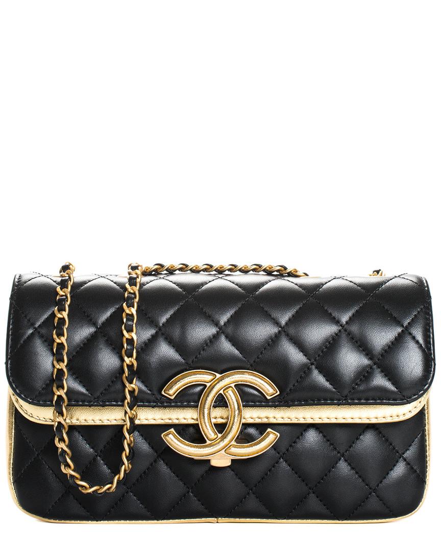 Chanel Black & Gold Quilted Leather Cc Chic Flap Bag, Never Carried | Lyst