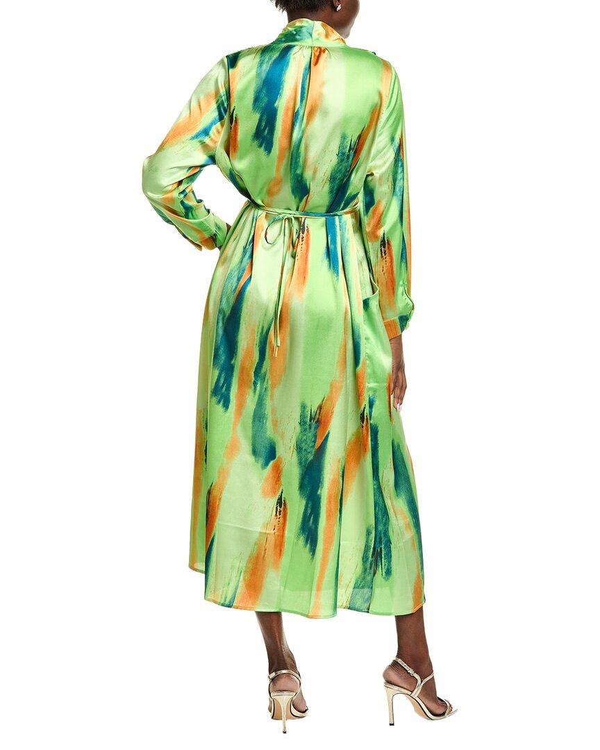 knee length dresses for ladies Gracia Paisley Print Long Sleeve V-Neck Maxi Dress D34795
