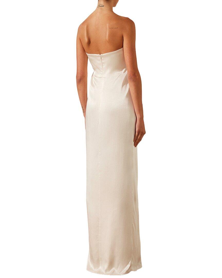 la lune asymmetrical gathered maxi dress cream La Lune Asymmetrical Gathered Maxi Dress | Cream | Dresses main image 1