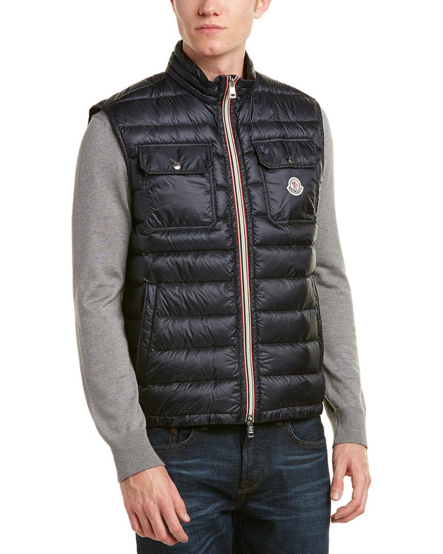 Moncler Synthetic Achille Quilted Down Vest in Blue for Men - Lyst