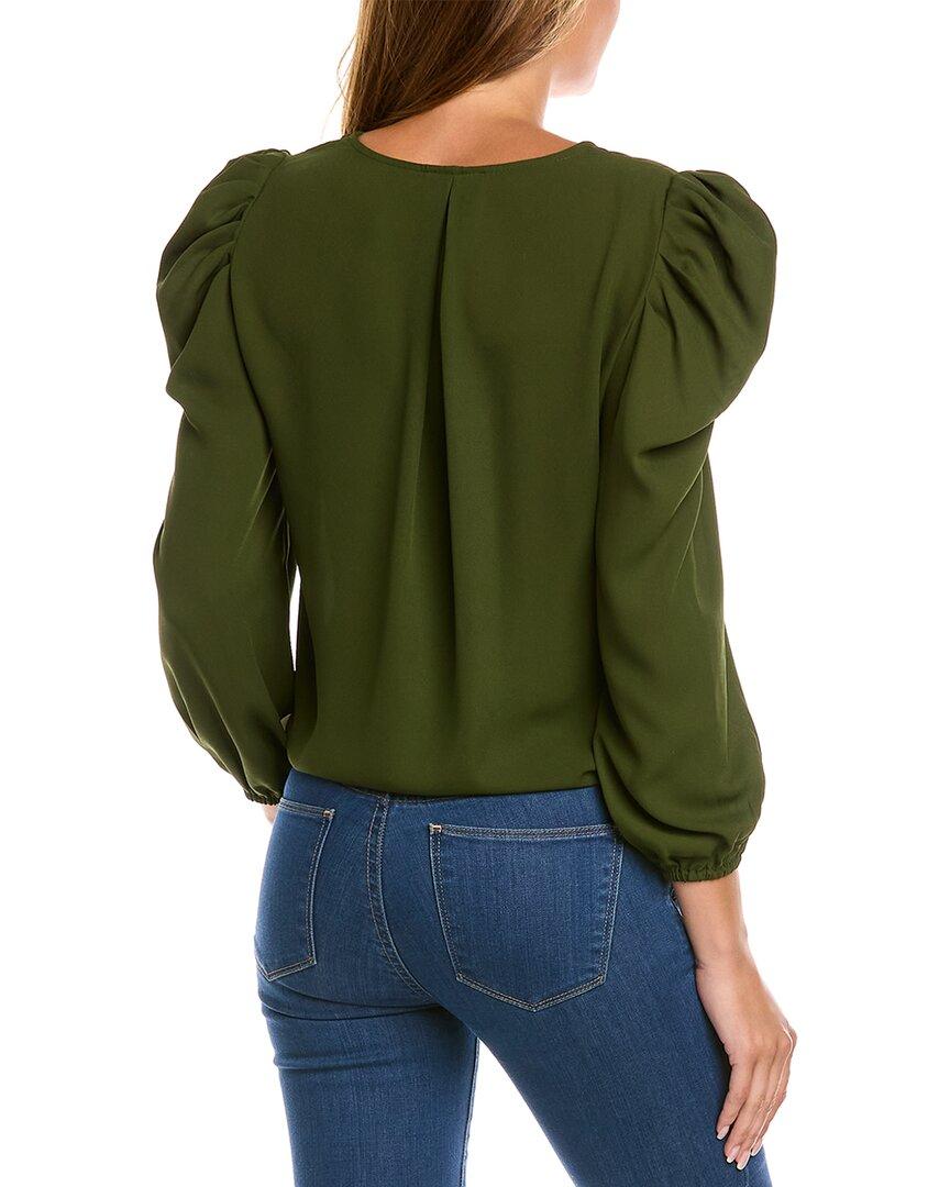 1.STATE Long Sleeve Puff Shoulder Top in Green | Lyst UK