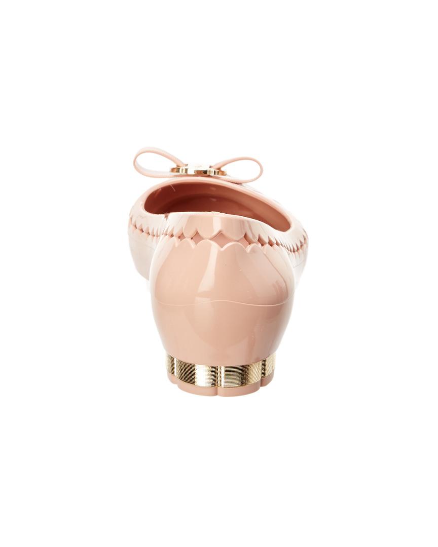 salvatore ferragamo flower heel jelly ballet flat