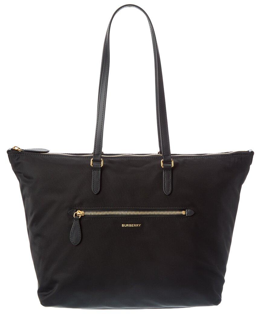 Burberry Zip Nylon Tote in Black | Lyst