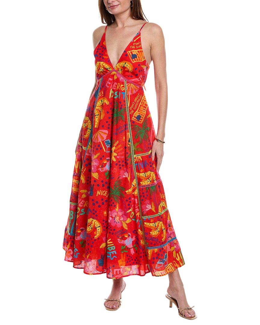 strapless open back dress Farm Rio Women's Red Flower Mini Dress - Red