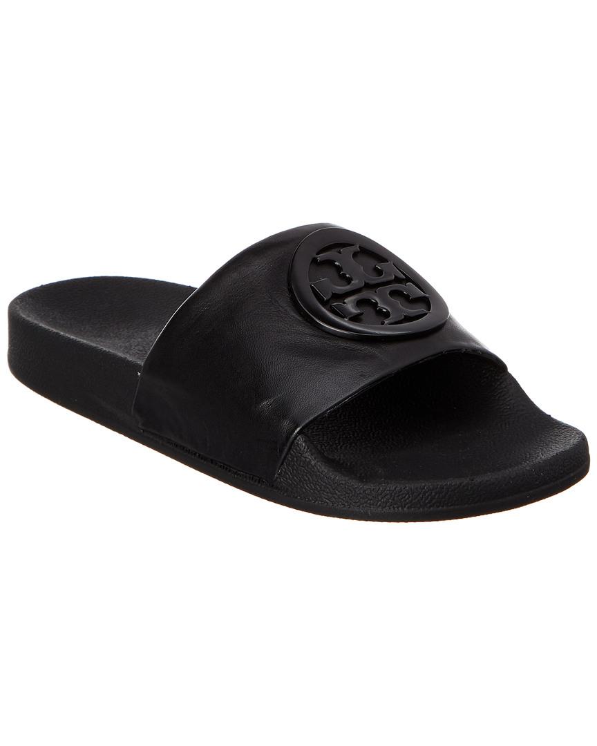 Tory Burch Lina Leather Slide in Black | Lyst