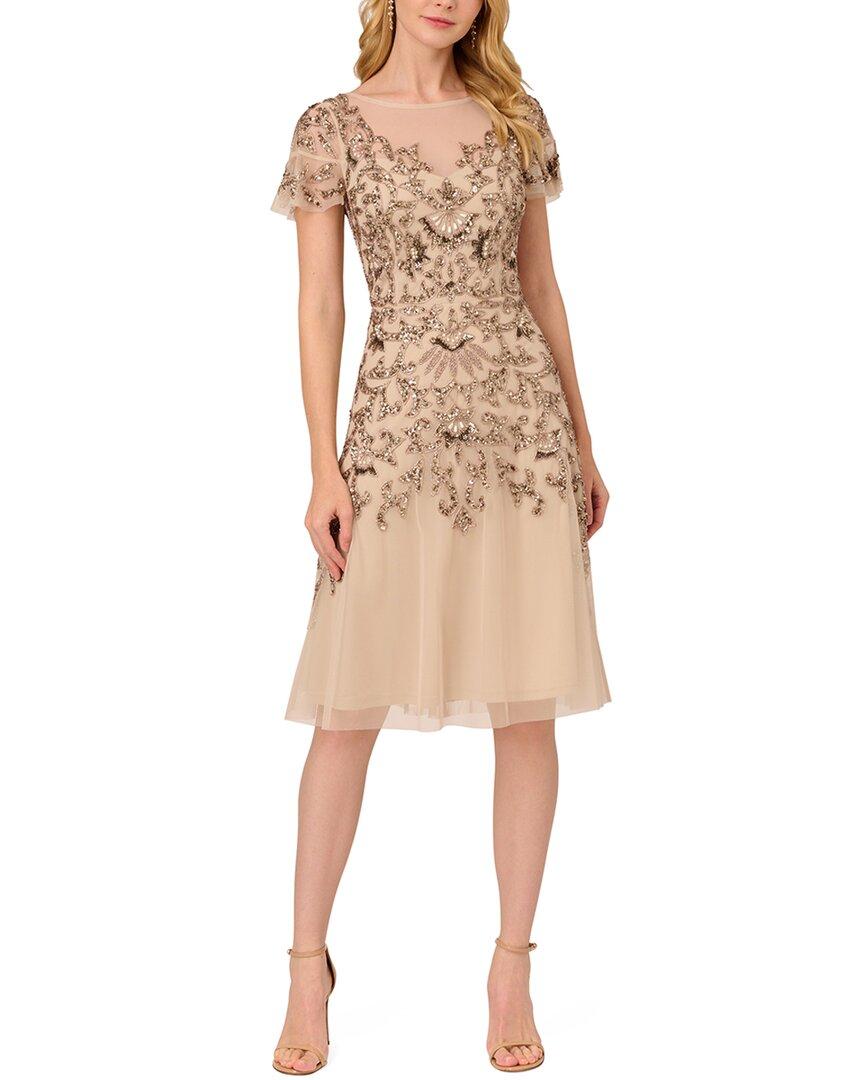 Adrianna papell metallic lace gown online