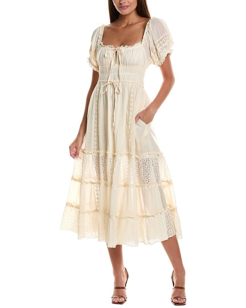 Free People Falling Sun Midi Dress in Natural | Lyst