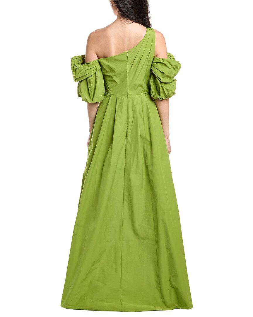 green marchesa dress Mesh VNeck Gown main image 1