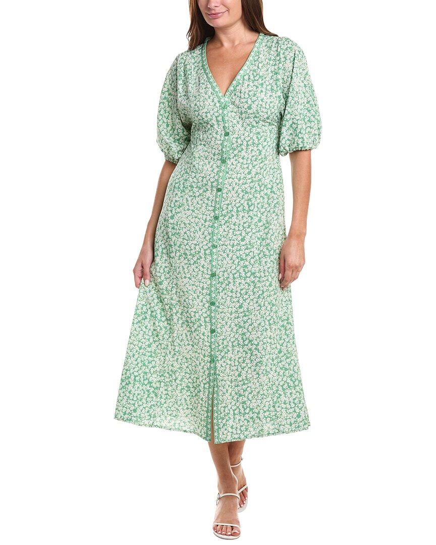 i want a green dress in french Light Green satin silky French vintage elegant midi long dress main image 0