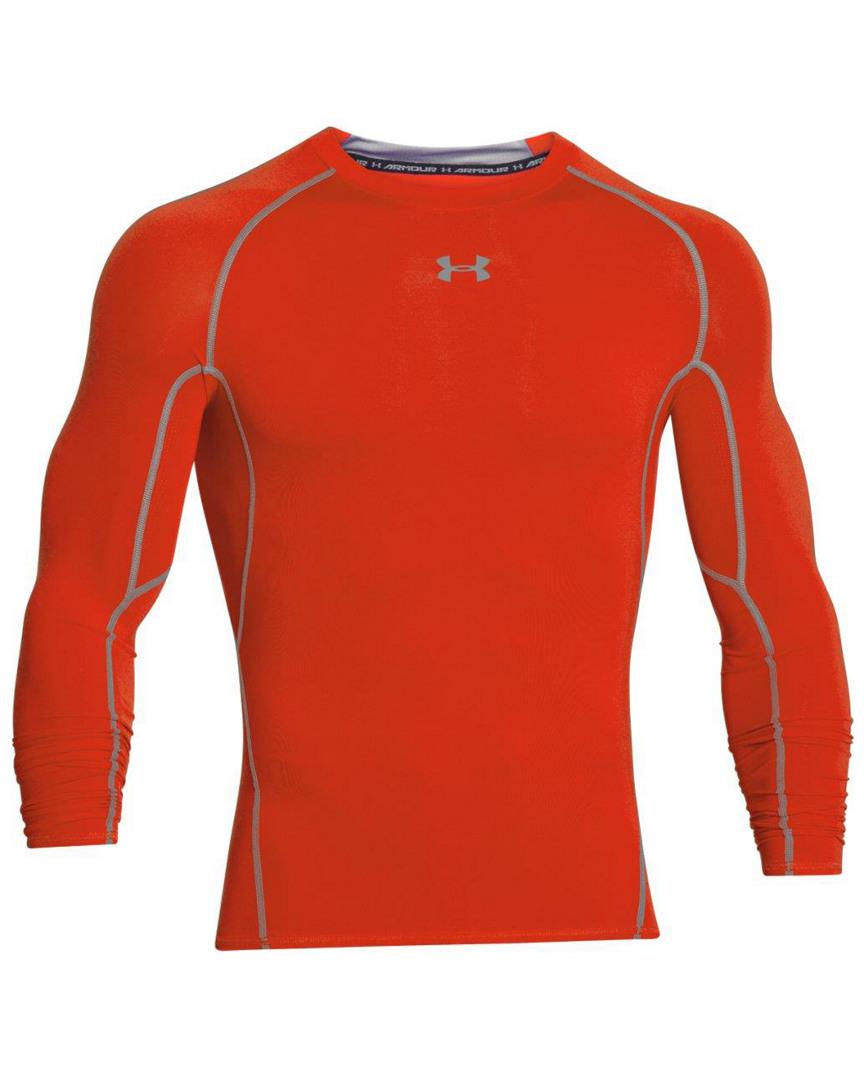 orange under armour compression shirt