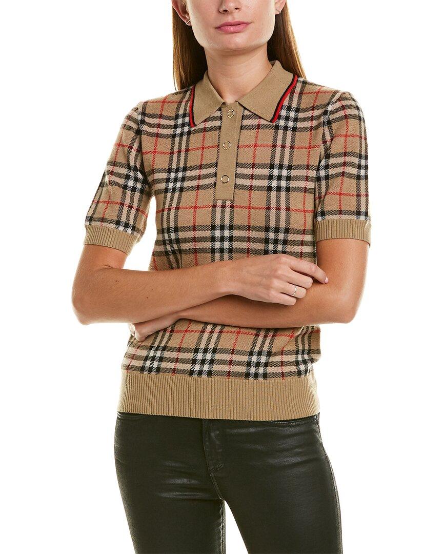 burberry vintage check merino wool polo shirt