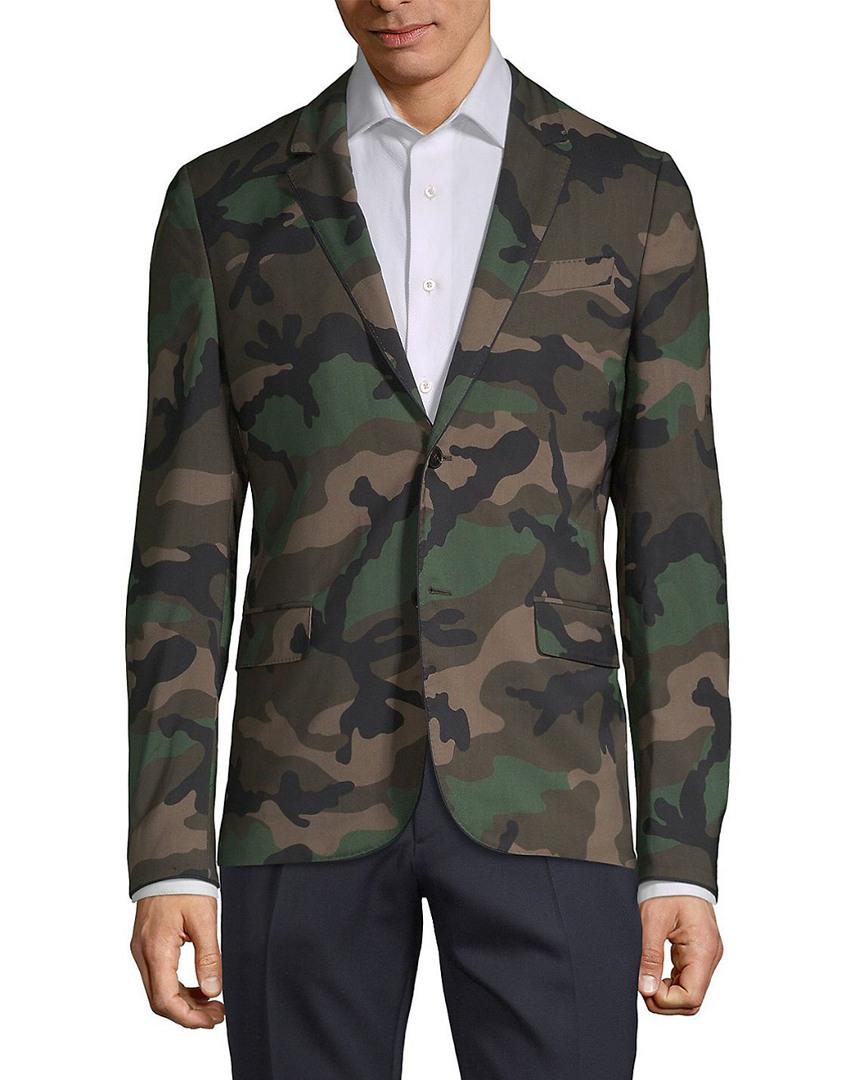 Valentino Synthetic Camouflage Sport Coat in Green for Men - Lyst