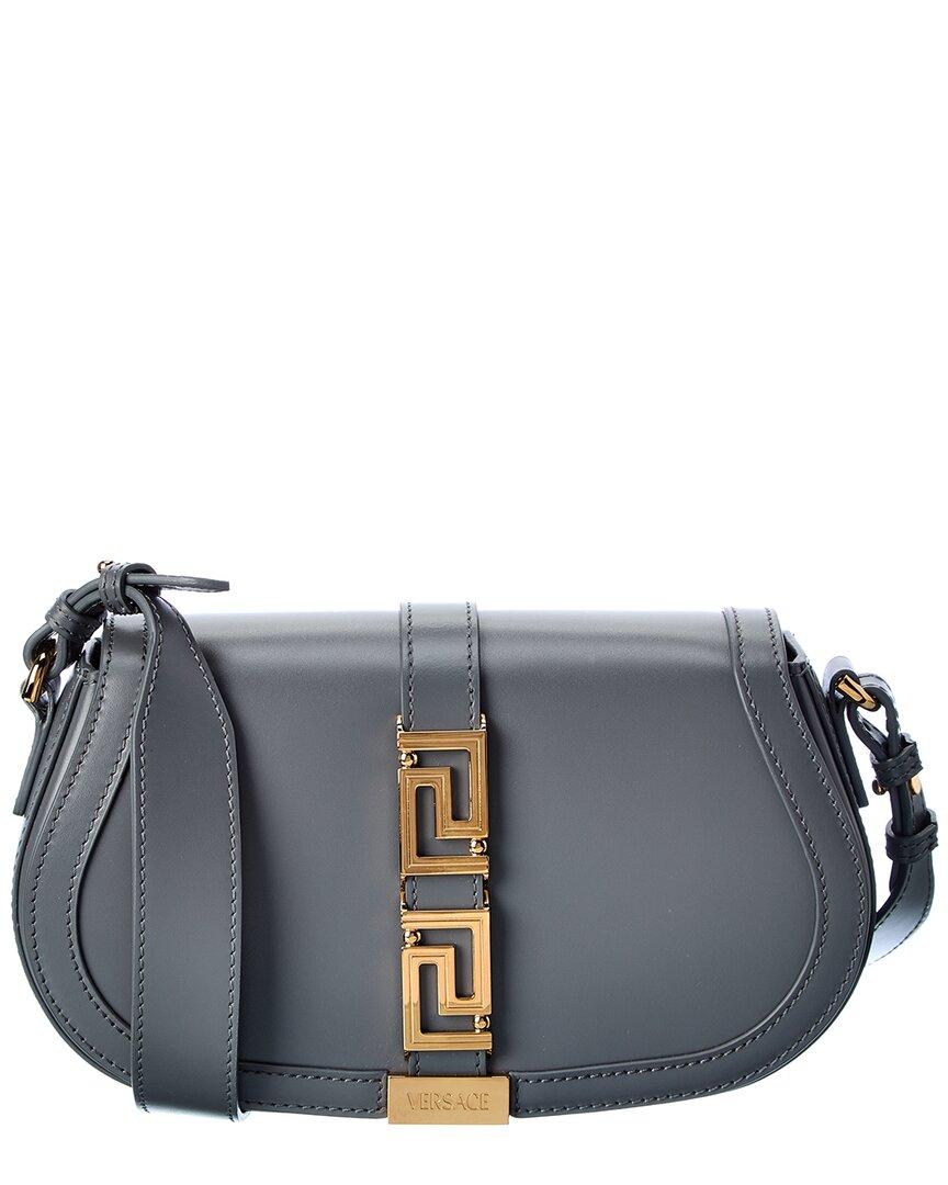 Versace Greca Goddess Leather Shoulder Bag in Gray Lyst