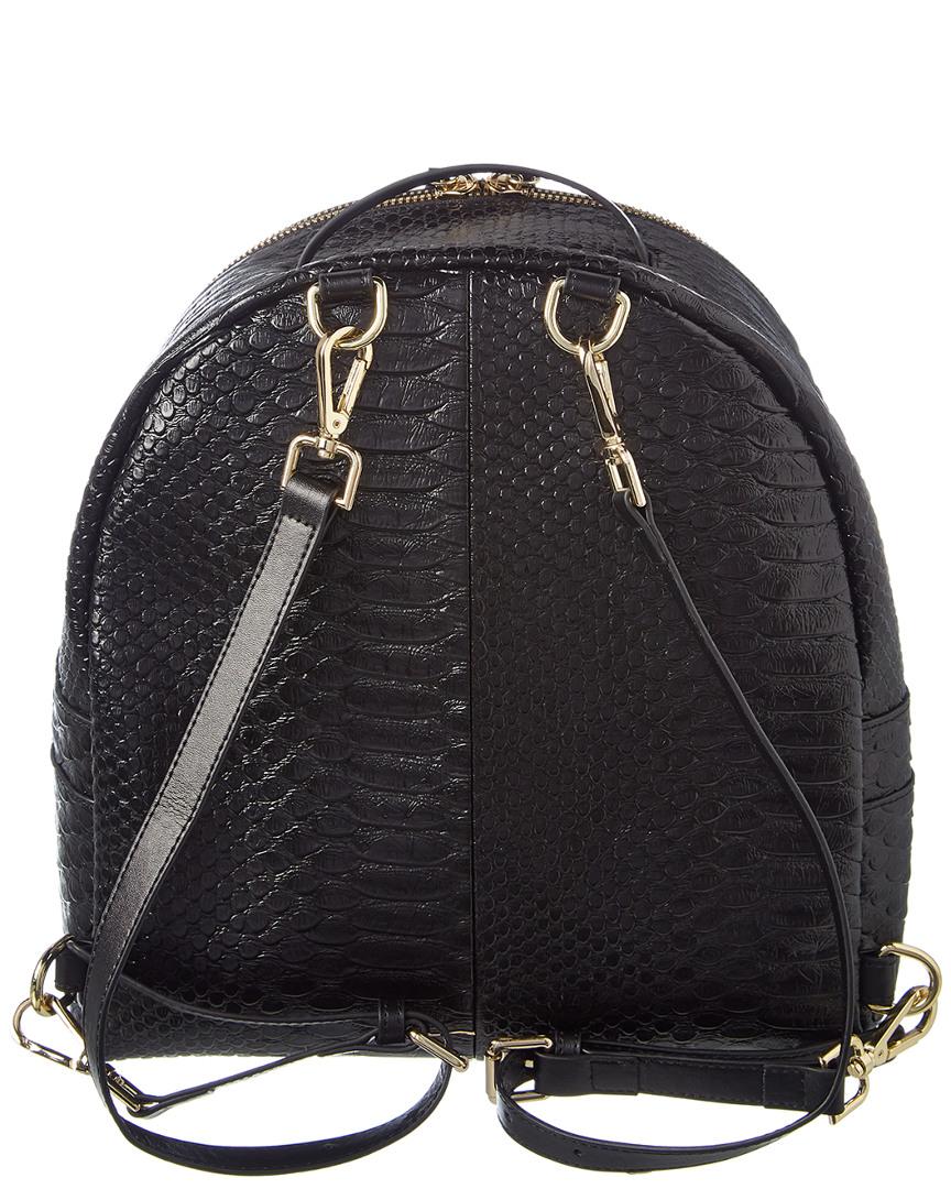 Jules Kae Kelly Large Leather Backpack in Black Snake ...