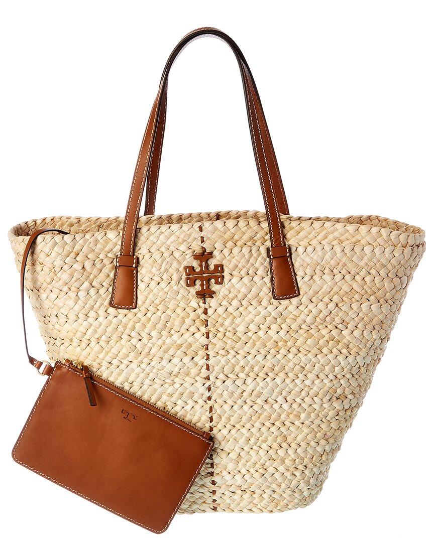 Tory Burch, Bags, Tory Burch Straw Tote In Natural Cognac