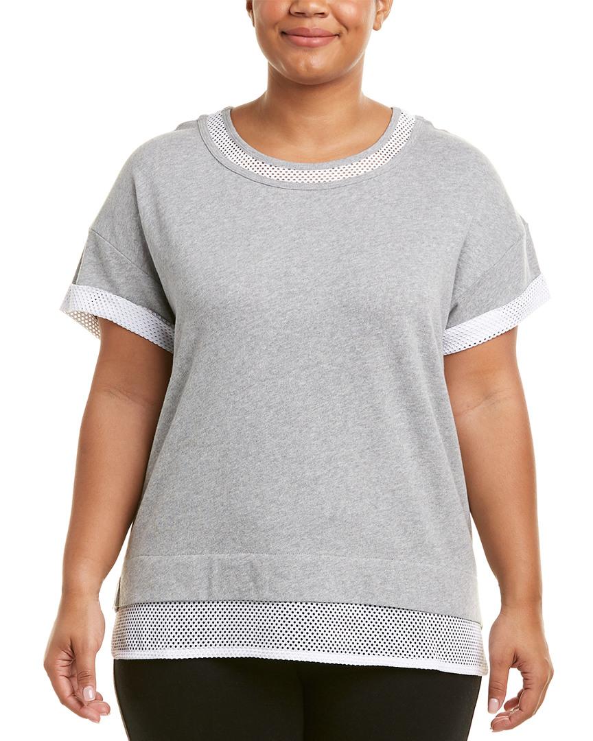 Marc New York Performance Womens Short Sleeve V-Neck Active T-Shirt with Mesh Bands on Sleeve T-Shirt Regular /& Plus