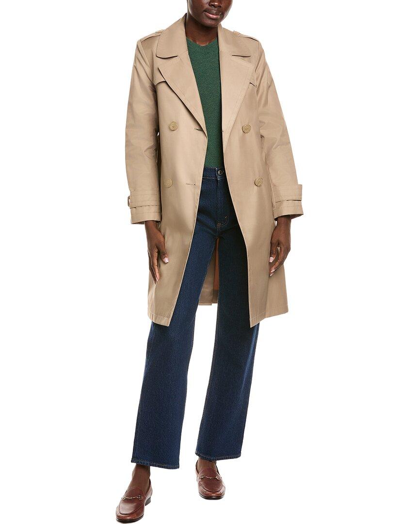 Via Spiga Double-Breasted Trench Coat in Brown Lyst